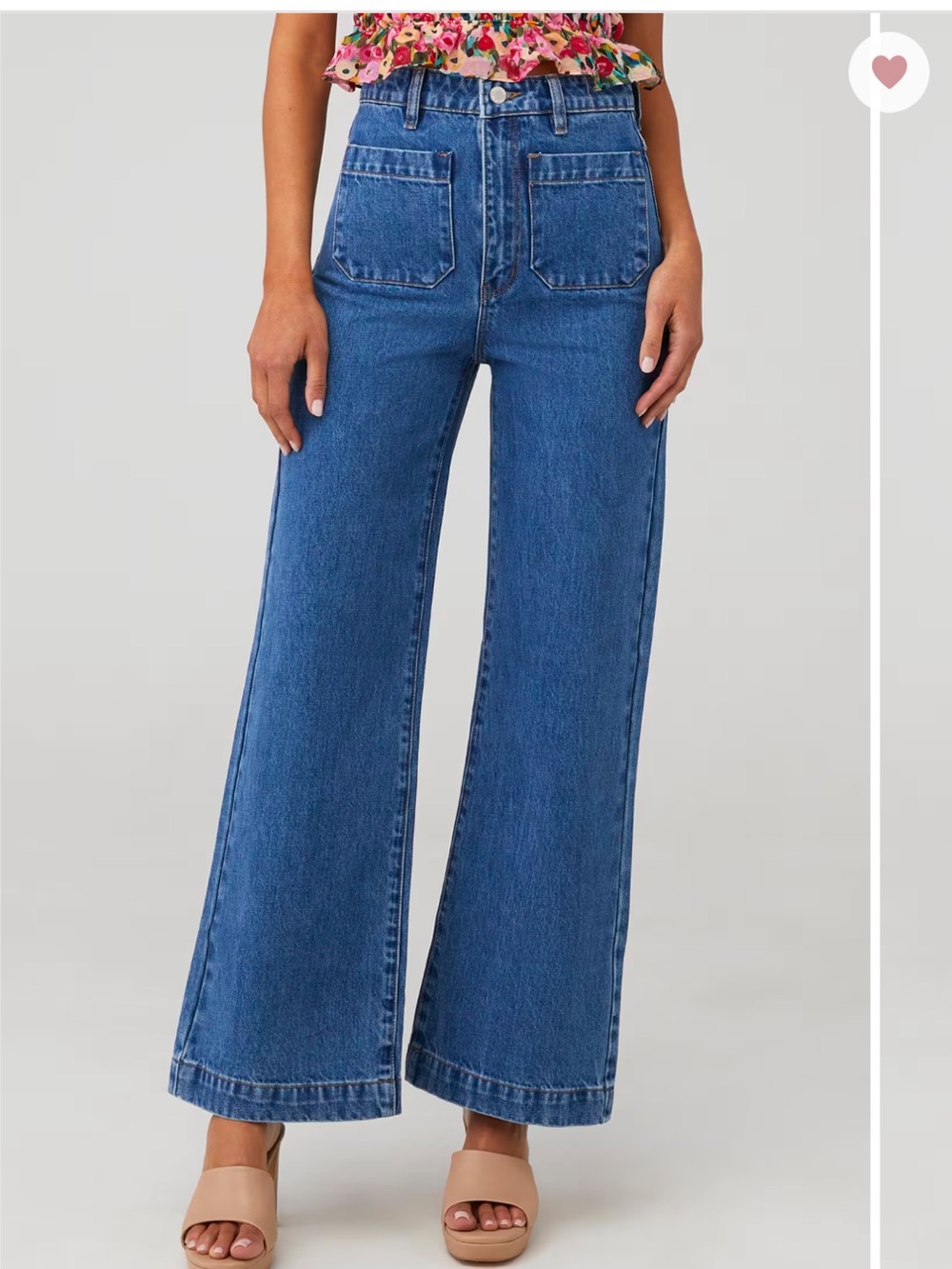 Rolla’s Sailor Jean - High-Rise Wide Leg Jeans in Ashley Blue - Picture 2 of 11